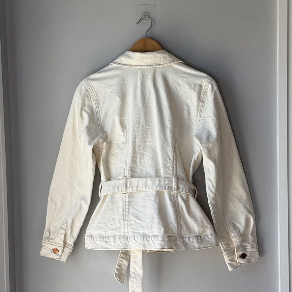 BODEN Ivory Belted Denim Jacket - Picture 5 of 10